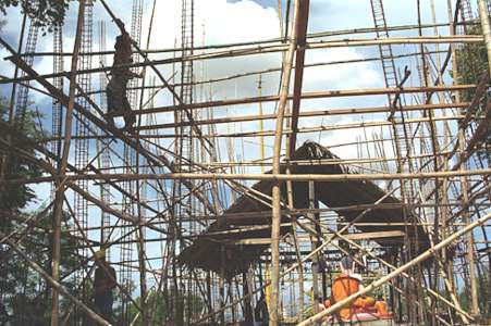 Buddhist monestaries are being rebuilt all over Cambodia.