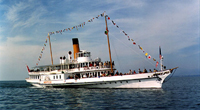 The paddle steamer Montreux has the first ship steam engine built in Switzerland since 1928.  Remote controllable from the bridge it offers the same economics as diesel electric units and demonstrates the transferability of DLMs modern steam technology.