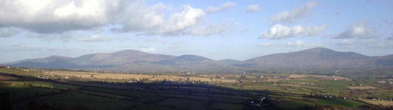 A panorama view of Mount Leinster and the Blackstairs Mountains, - Best viewed in 16 or 32 bit colour