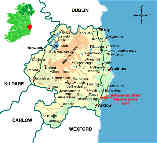 Map of Co. Wicklow Ireland