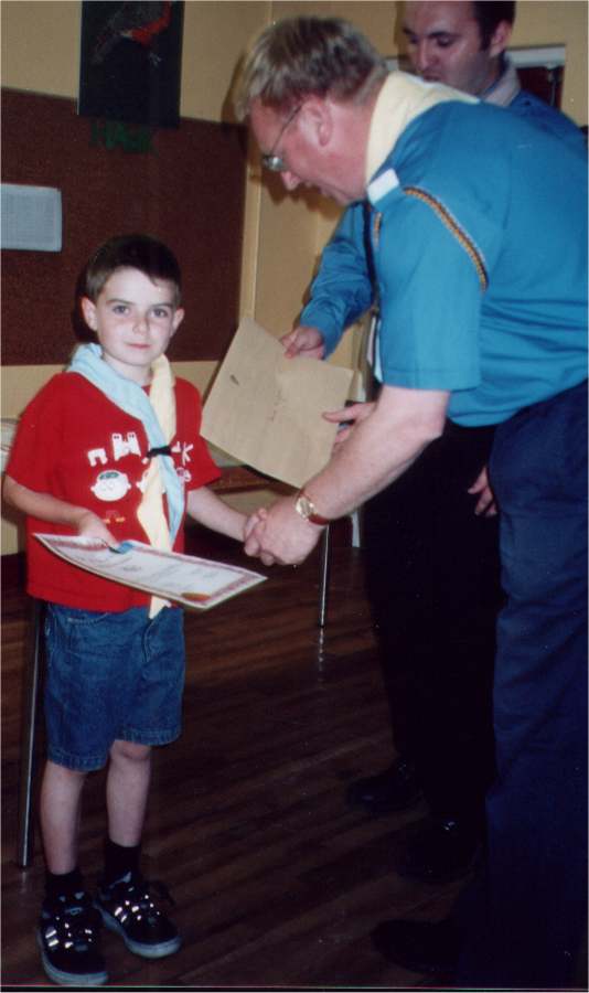 Beaver receiving Certificate