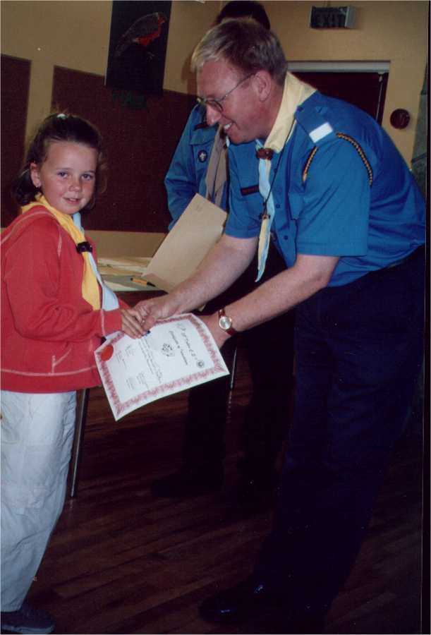 Beaver receiving Certificate