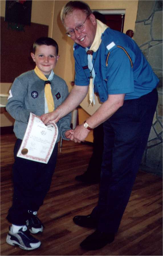 Beaver receiving Certificate