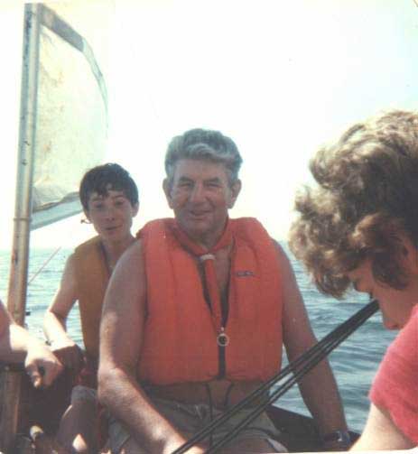 Skipper aboard the Vega II returning to Dollymount from Bellingham in June of 1985