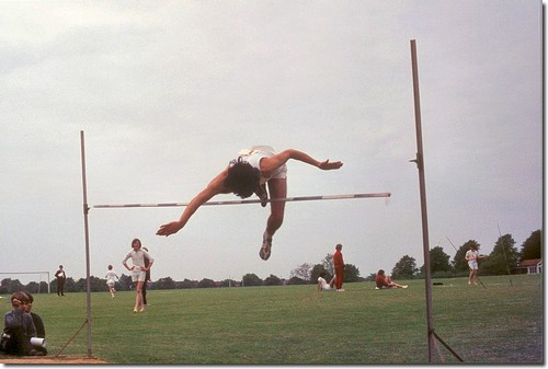 Sports Day - High Jump-Colin Bell jumping,DorianHawkey watching? - Class year of 1971 & '72