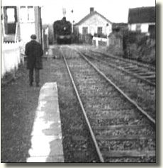 Last Steam train approaching Abbeydorney Station in 1964