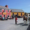 Summer in the village. Pony and horse riding is popular in the area.