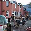 Outdoor living! A barbeque in the new Village Hostel courtyard