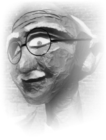 Ghandi - a puppet by Ian Bordley
