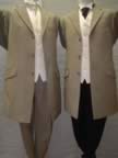 Lightweight tan jacket with new plain ivory waistcoat (7kb)