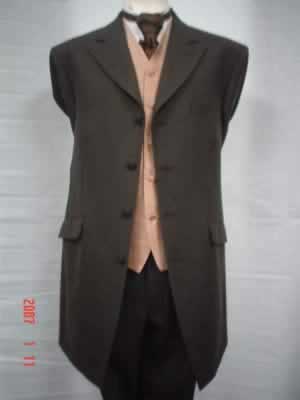 Brown herringbone Prince Edward suit with coffee waistcoat