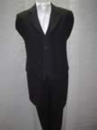 Black Prince Edward jacket with matching trousers, black waistcoat and white cravat (4kb)
