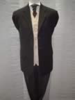 Black lightweight jacket with grey stripe trousers and C waistcoat (5kb)
