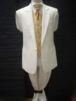 Cream jacket and trousers with plain gold waistcoat (6kb)