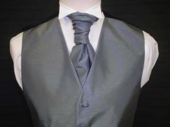 Plain Charcoal and Grey matching cravat