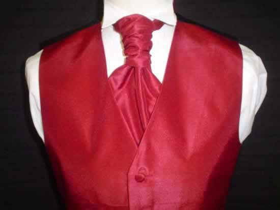 Plain Deep Red matching cravat