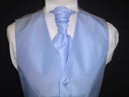 Plain Sky Blue with matching cravat