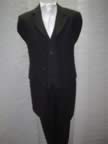 Black Prince Edward jacket with matching trousers, black waistcoat and white cravat (5kb)