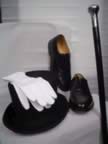 Black top hat with white gloves and cane (7kb)