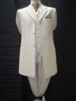 Cream three-quarter suit with No 10 waistcoat (6kb)