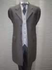 Grey three-quarter suit with matching trousers and plain silver waistcoat (6kb)