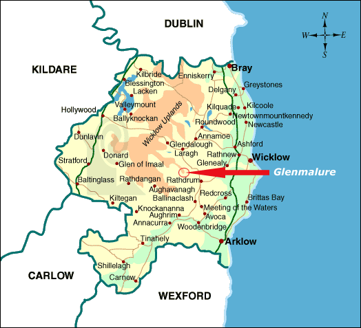 Map of County Wicklow