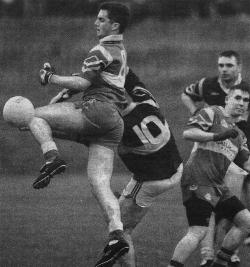 Ardara's Francis Diver under pressure from Brendan Byrne with Martin McShane and Dara Byrne in the background