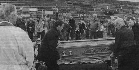 The remains of Clr. Charlie Bennett are laid to rest at the Church of the Holy Family, Ardara.