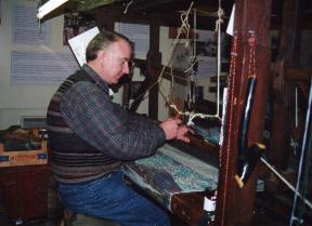 Colm at work on one of his tapestries