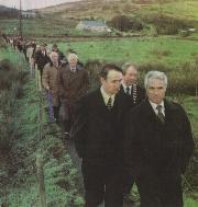 LEADING THE WAY ... Minister Jim McDaid pictured on the "Bluestack Way" in Glenties with chairman of the Bluestack Way, John McGroary.