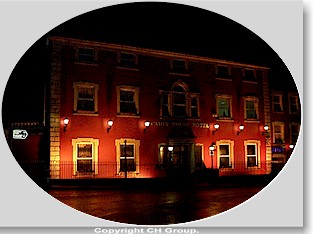 Cahir House Hotel by night.