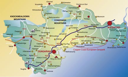 Click to enlarge the map of County Waterford