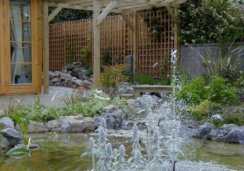 Small Fountain in Natural Pond