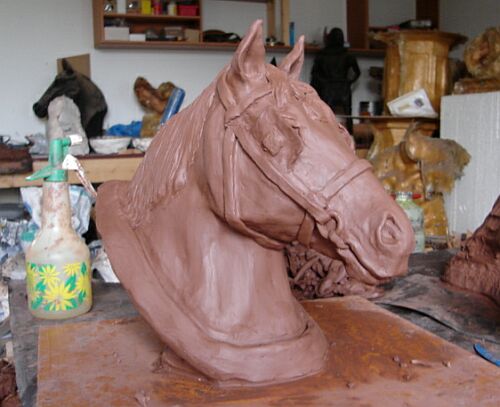 'A Working Day' (Ploughhorse)  - clay stage                   Finished in cold cast bronze €495 1/2                              H30cm x L33cm x W20cm