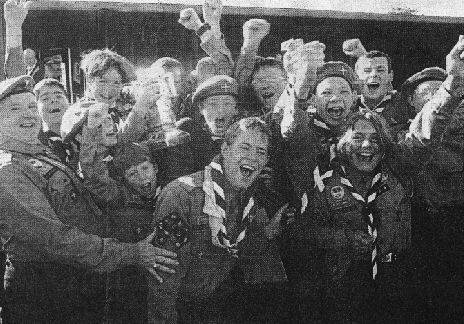 Jubliant Scouts after winning the Melvin Trophy.