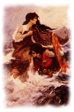 Naoise carring Deirdre through the sea to Scotland