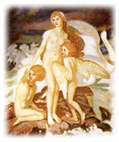 Children of Lir on rocks