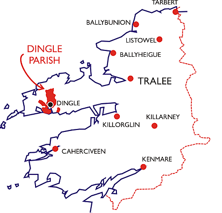 Location of Dingle in County Kerry
