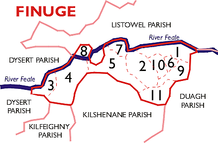 Townlands of Finuge in County Kerry