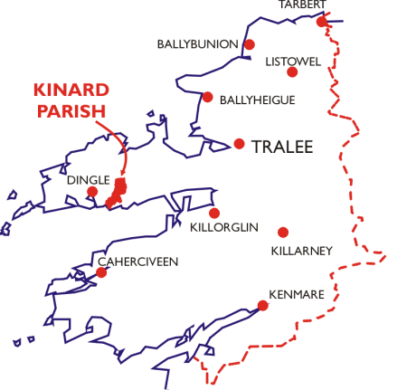 Location of Kinard in County Kerry