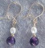 Amethyst and River Pearl and Gold 

earrings