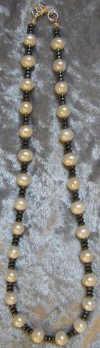 pearl and hematite necklace