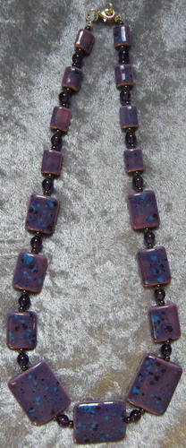purple porcelain necklace