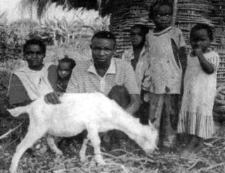 Family with new goat