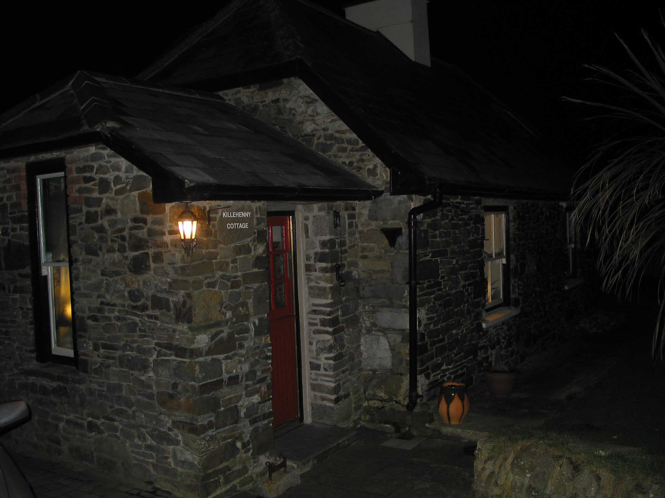 Night time view of Brendan's cottage in Ballybunion