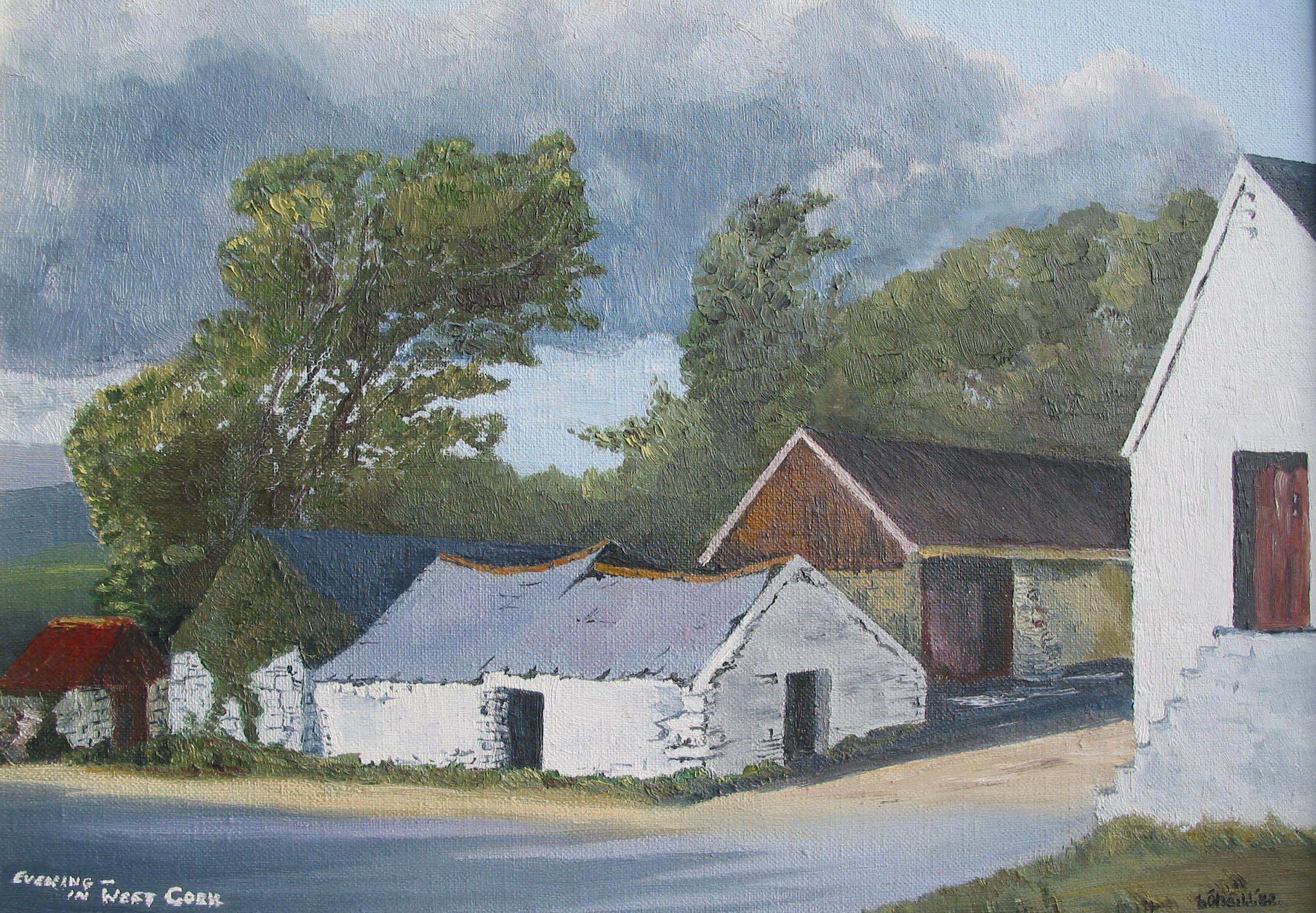 Acrylic painting by Brendan of a West Cork farm outbuildings