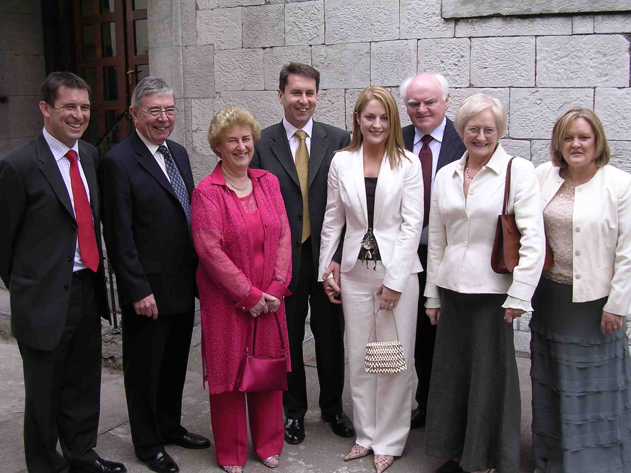 Wedding group, Dave's parents and Peter with Laura's parents and Oonagh