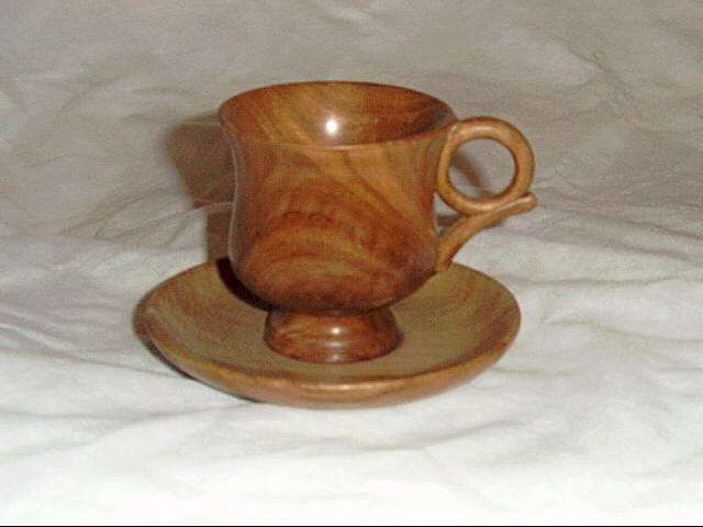 Cup and Saucer in Irish Yew