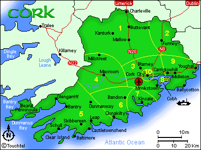 Map Of Cork Coastline Atlantic Angling