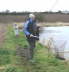 Chris Reed safely lands one of his winning fish